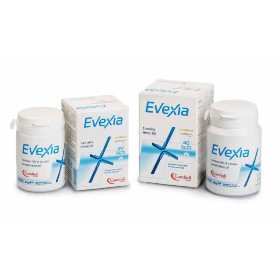Evexia - Евексия -  хранителна добавка с конопено масло CBD / hemp oil, 20 табл.