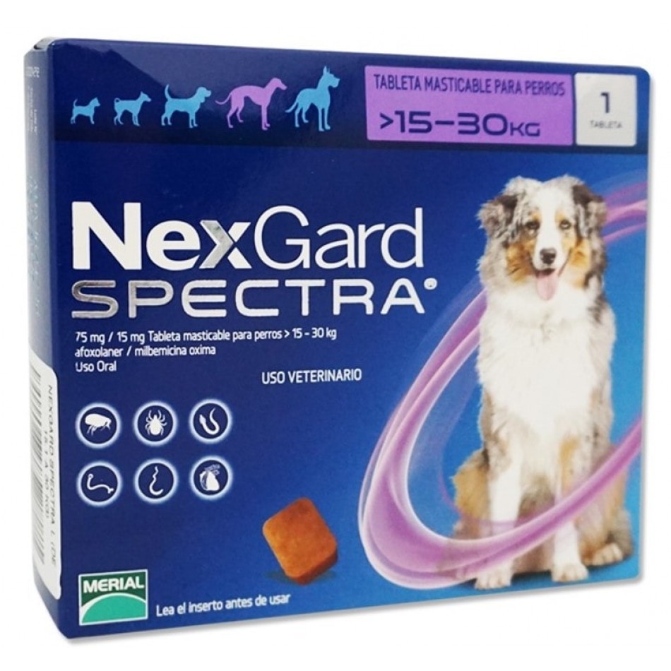 NexGard Spectra  -  дъвчащи таблетки против кърлежи, бълхи и вътрешни паразити за кучета. 