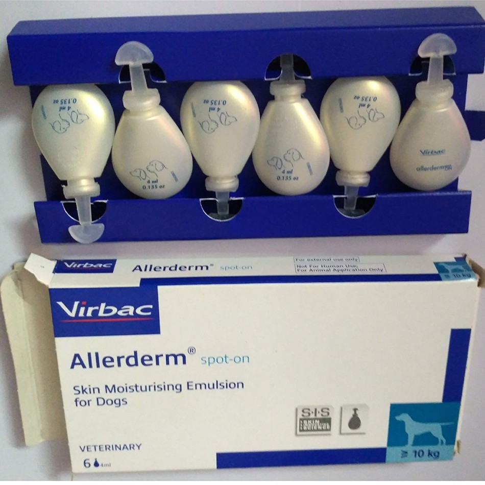 Virbac - Allerderm Spot On - липиден комплекс възстановяващ кожната бариера, при проблемна кожа, за кучета - два размера