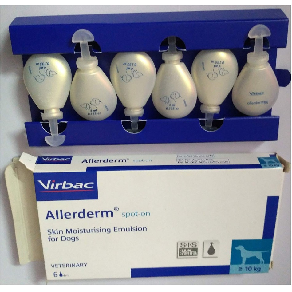 Virbac - Allerderm Spot On - липиден комплекс възстановяващ кожната бариера, при проблемна кожа, за кучета - два размера