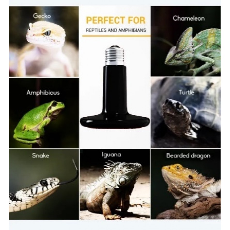 Инфрачервена нагряваща лампа керамична за ВЛЕЧУГИ 100 W / 150 W / Infrared ceramic heating lamp for REPTILES 100 W / 150 